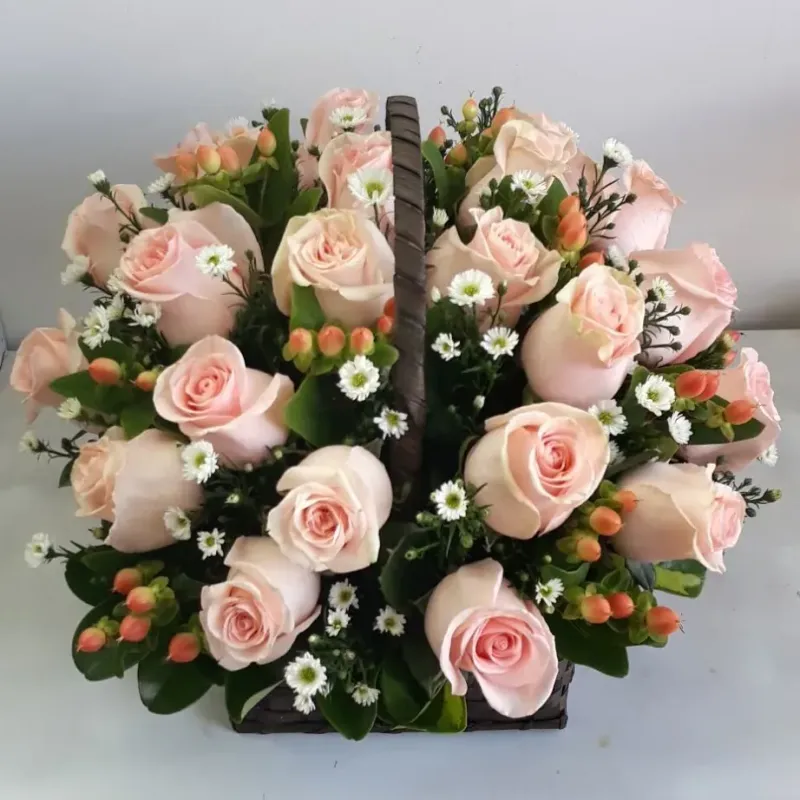 Canasta Rosa Pastel (foto 2)